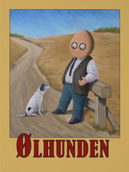 Ølhunden — kunsttryk af Jacob Gadd